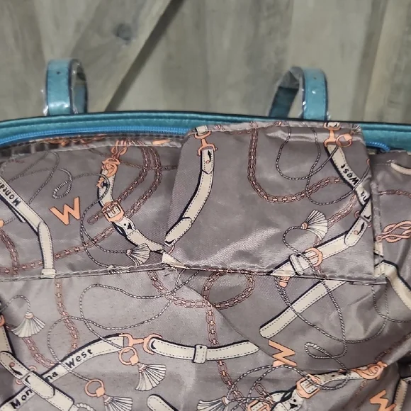 Montana West Blue Suede-Like Tote Bag with Classic Design - Picture 4 of 6